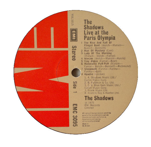 The Shadows - Live At The Paris Olympia (LP, Album)