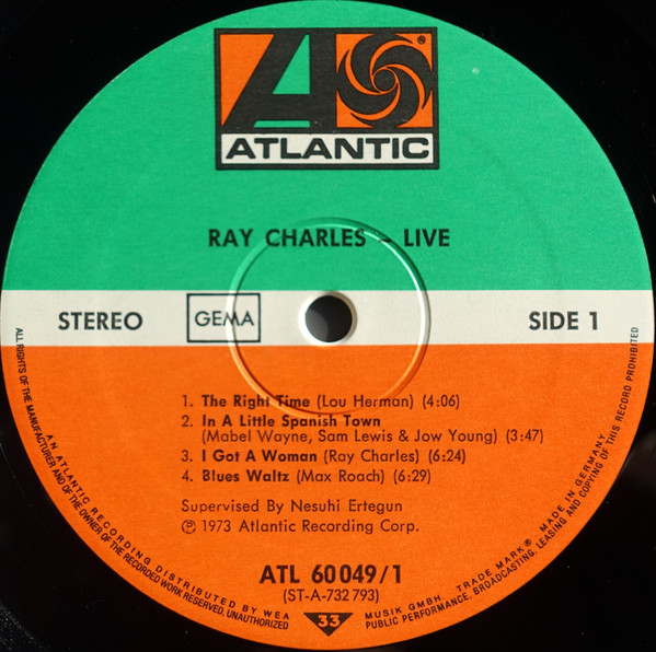 Ray Charles - Live (2xLP, Album, Comp, Mono)
