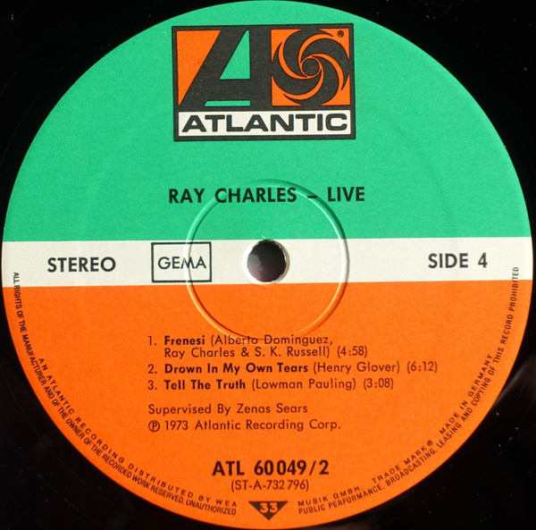 Ray Charles - Live (2xLP, Album, Comp, Mono)