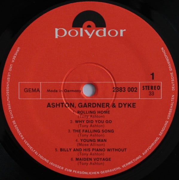 Ashton, Gardner & Dyke - Ashton, Gardner And Dyke (LP, Album)