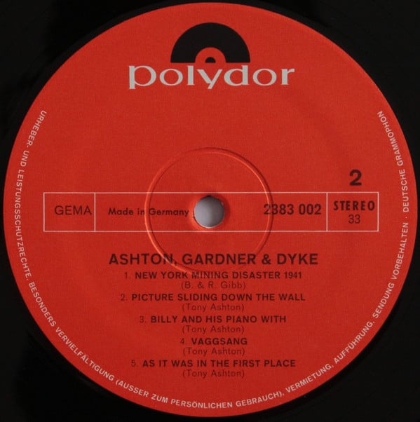 Ashton, Gardner & Dyke - Ashton, Gardner And Dyke (LP, Album)