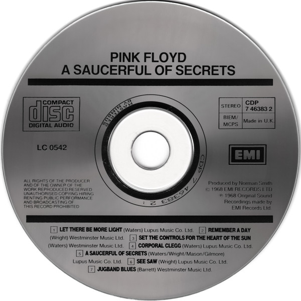 Pink Floyd - A Saucerful Of Secrets (CD, Album, RE)