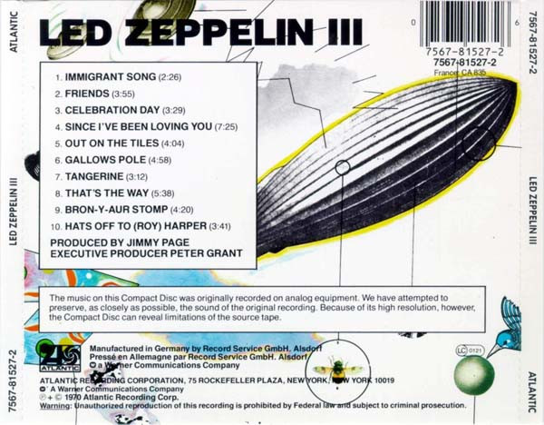 Led Zeppelin - Led Zeppelin III (CD, Album, RE)