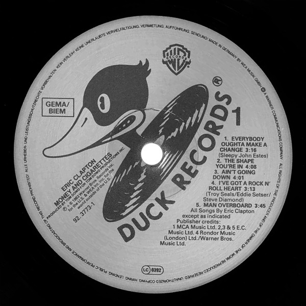 Eric Clapton - Money And Cigarettes (LP, Album, RE)