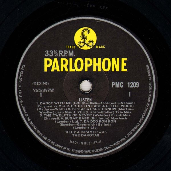 Billy J. Kramer With The Dakotas* - Listen... (LP, Mono)