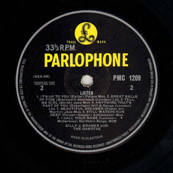 Billy J. Kramer With The Dakotas* - Listen... (LP, Mono)