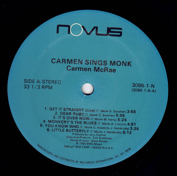 Carmen McRae - Carmen Sings Monk (LP)