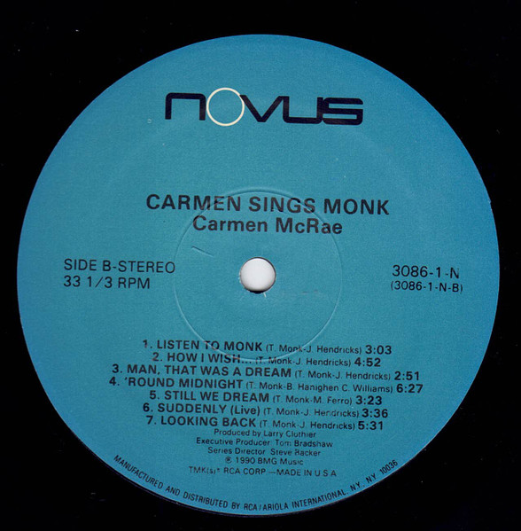 Carmen McRae - Carmen Sings Monk (LP)