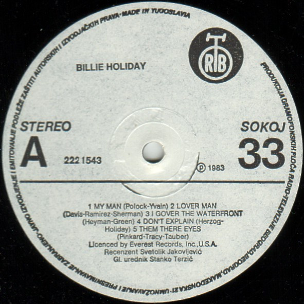 Billie Holiday - Billie Holiday (LP, Comp, RE)
