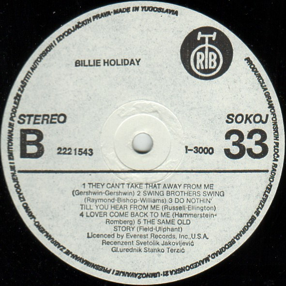 Billie Holiday - Billie Holiday (LP, Comp, RE)