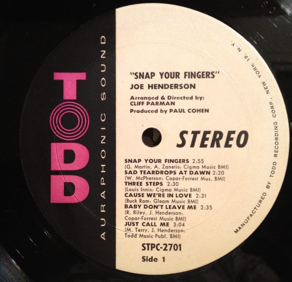 Joe Henderson (2) - Snap Your Fingers (LP, Album)