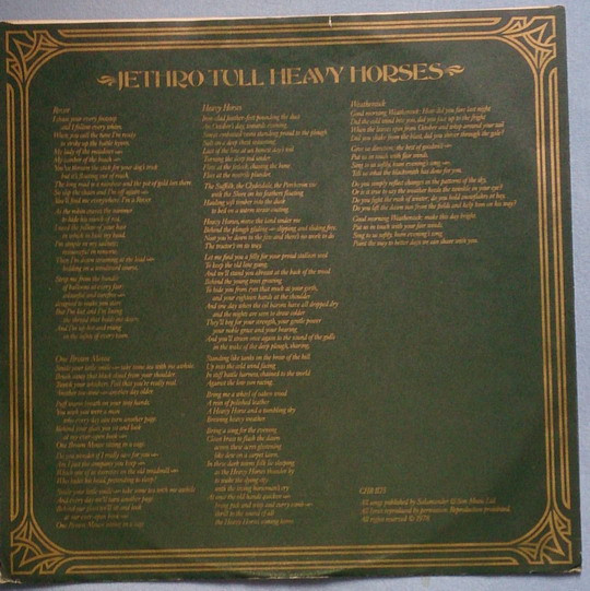 Jethro Tull - Heavy Horses (LP, Album)