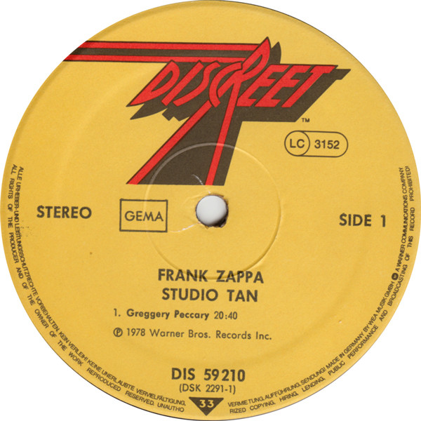 Frank Zappa - Studio Tan (LP, Album)
