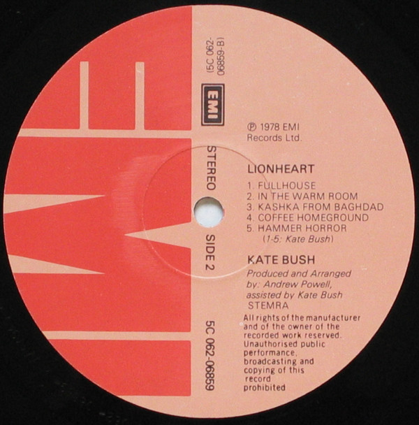 Kate Bush - Lionheart (LP, Album, Gat)