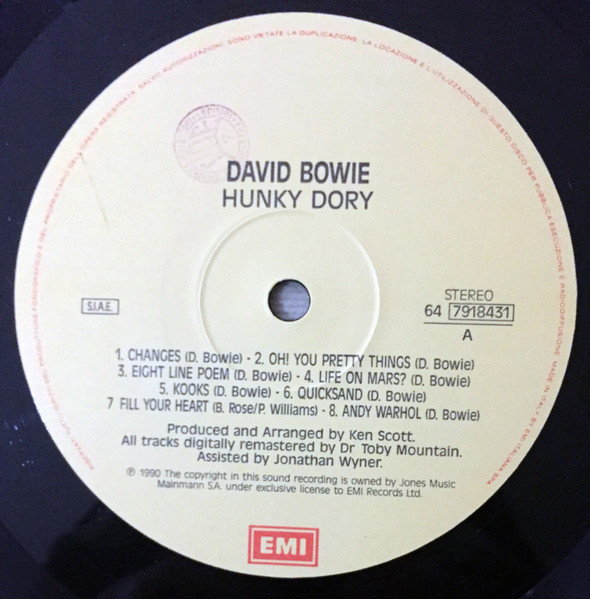 David Bowie - Hunky Dory (LP, Album, RE, RM, Gat)