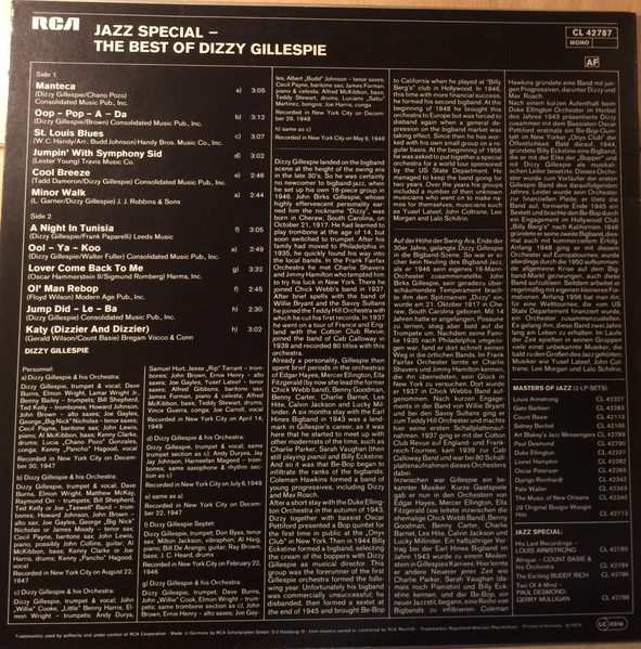 Dizzy Gillespie - The Best Of Dizzy Gillespie (LP, Comp, Mono)