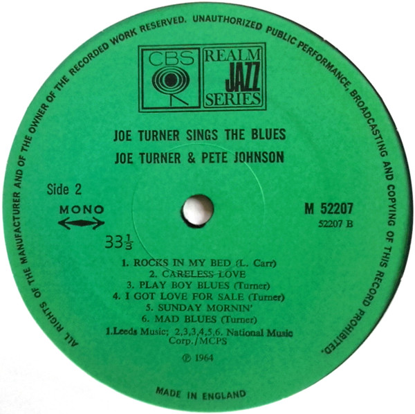 Joe Turner* & Pete Johnson - Joe Turner Sings The Blues (Volume 1) (LP, Album, Comp, Mono)