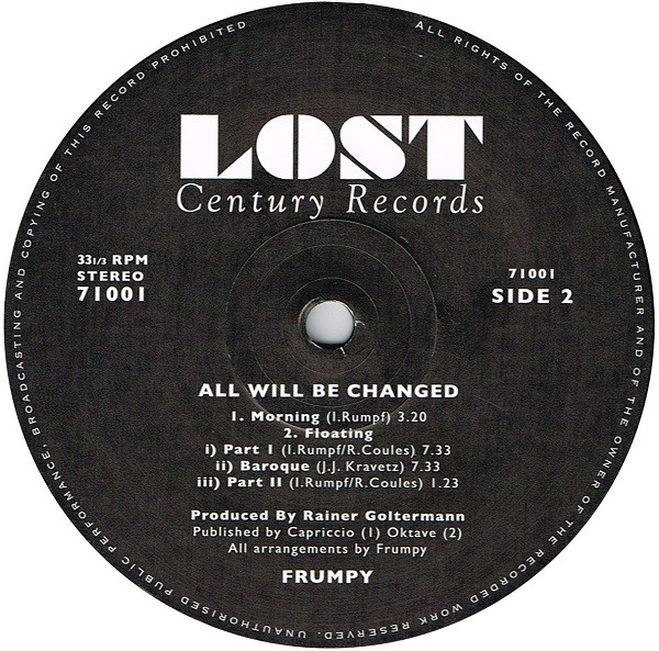 Frumpy - All Will Be Changed (LP, Album, RE, gat)