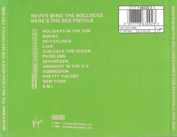 Sex Pistols - Never Mind The Bollocks Here's The Sex Pistols (CD, Album, RE)