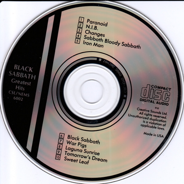 Black Sabbath - Greatest Hits (CD, Comp, RE)