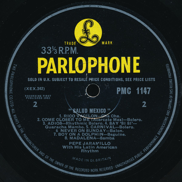Pepe Jaramillo With His Latin American Rhythm* - Salud Mexico (LP, Mono, Rei)