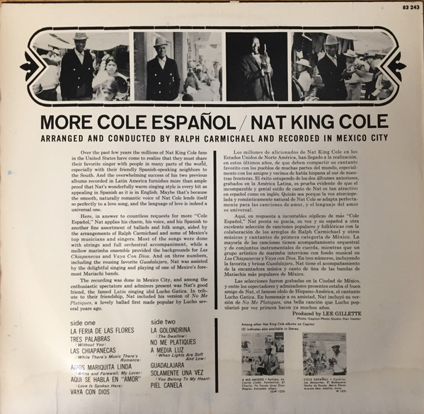Nat King Cole - More Cole Español (LP, Album, RP)