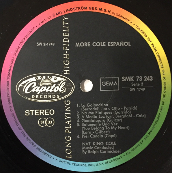 Nat King Cole - More Cole Español (LP, Album, RP)