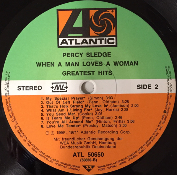 Percy Sledge - When A Man Loves A Woman (Greatest Hits) (LP, Comp, RE, RM)