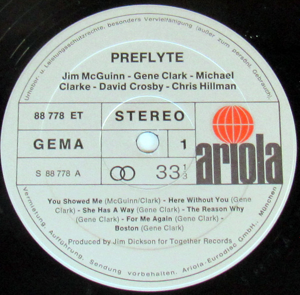 Jim McGuinn, Gene Clark, Michael Clarke, David Crosby, Chris Hillman - Preflyte (LP, RE)