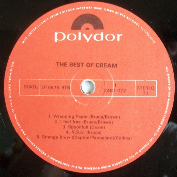 Cream (2) - The Best Of Cream (2xLP, Comp, RP)