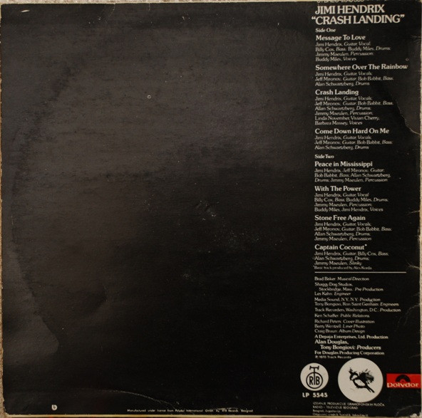 Jimi Hendrix - Crash Landing (LP, Album, RE, RP)