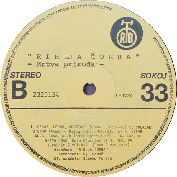 Riblja Čorba - Mrtva Priroda (LP, Album)