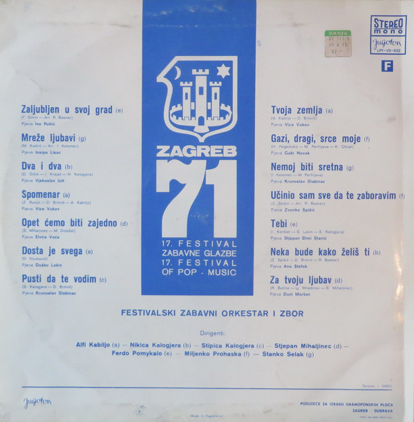 Various - 17. Festival Zabavne Glazbe Zagreb '71 (LP, Comp)