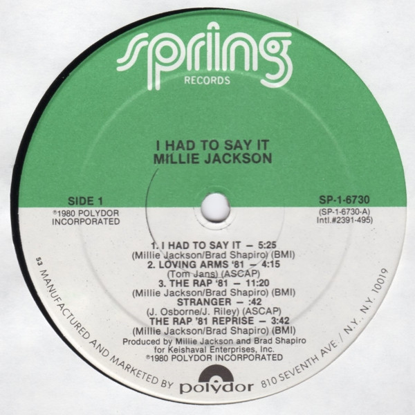 Millie Jackson - I Had To Say It (LP, Album, 53 )