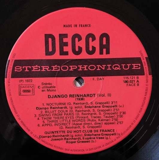 Django Reinhardt Et Le Quintette Du Hot Club De France Avec Stephane Grappelli* - 1938 Vol. 2 (LP, Comp)