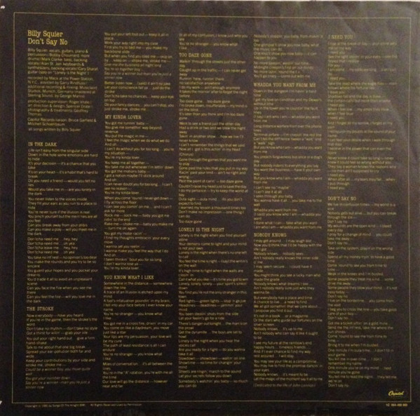 Billy Squier - Don't Say No (LP, Album)