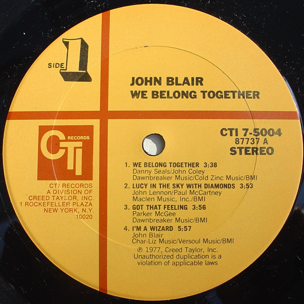John Blair - We Belong Together (LP, Album, Ter)