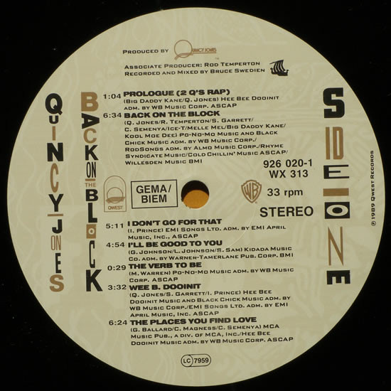 Quincy Jones - Back On The Block (LP, Album)