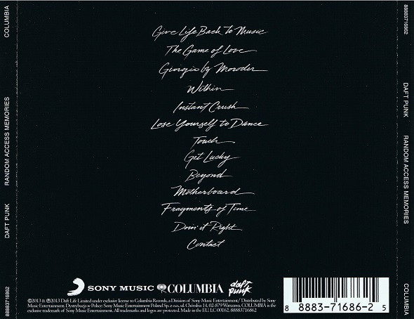 Daft Punk - Random Access Memories (CD, Album, Arv)