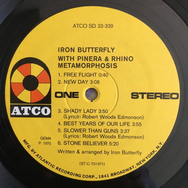 Iron Butterfly With Pinera* & Rhino* - Metamorphosis (LP, Album, Gat)