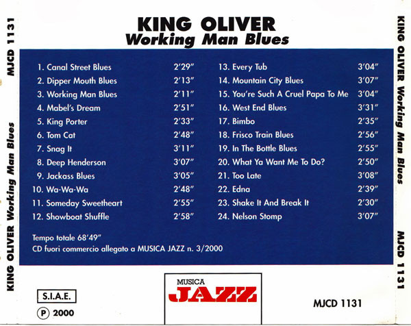 King Oliver - Working Man Blues (CD, Album, Comp)