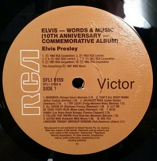 Elvis Presley - Words And Music - 10th Anniversary - Commemorative Album (LP, Comp, Gat)