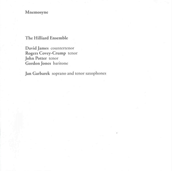 Jan Garbarek / The Hilliard Ensemble - Mnemosyne (2xCD, Album)