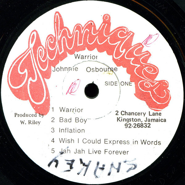 Johnnie Osbourne* - Warrior (LP, Album)