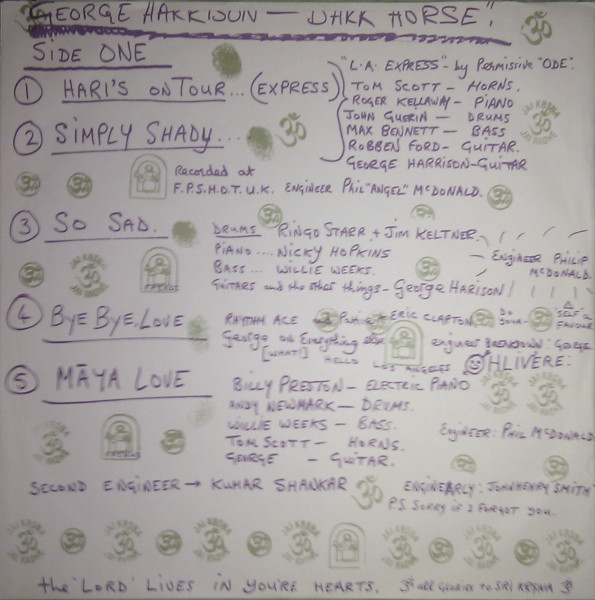 George Harrison - Dark Horse (LP, Album, Gat)