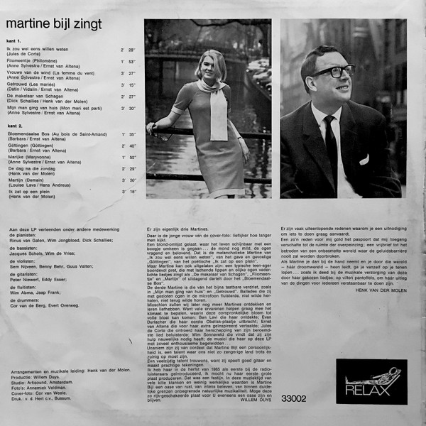Martine Bijl - Martine Bijl Zingt (LP, Album, Mono, Gat)