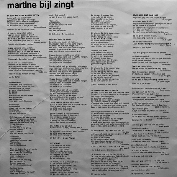 Martine Bijl - Martine Bijl Zingt (LP, Album, Mono, Gat)
