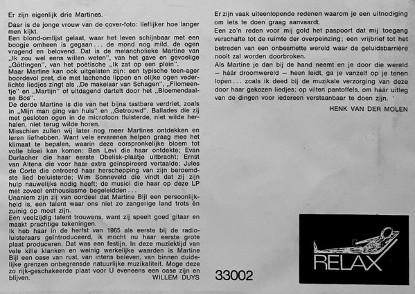 Martine Bijl - Martine Bijl Zingt (LP, Album, Mono, Gat)