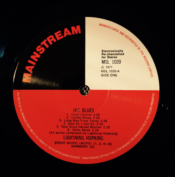 Lightning Hopkins* - The Blues (LP, Album, Comp, RE, Gat)