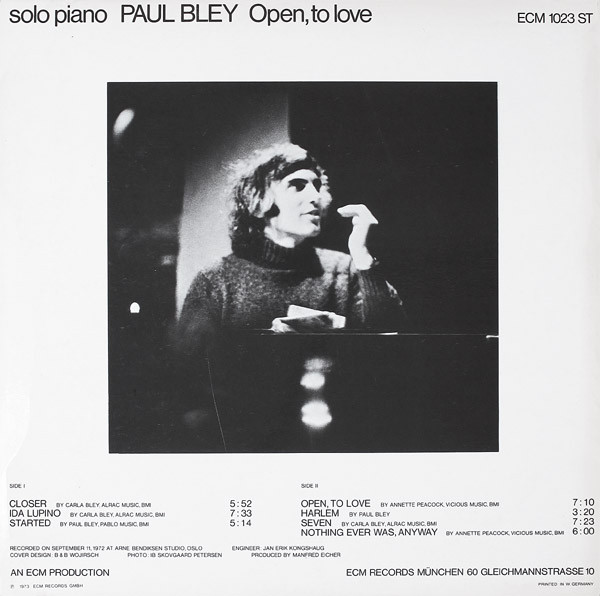 Paul Bley - Open, To Love (LP, Album)
